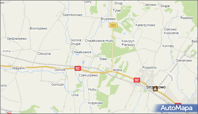 mapa Staw gmina Strzałkowo, Staw gmina Strzałkowo na mapie Targeo