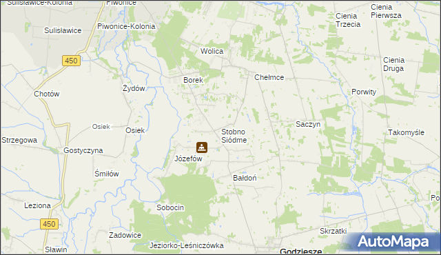 mapa Stobno Siódme, Stobno Siódme na mapie Targeo