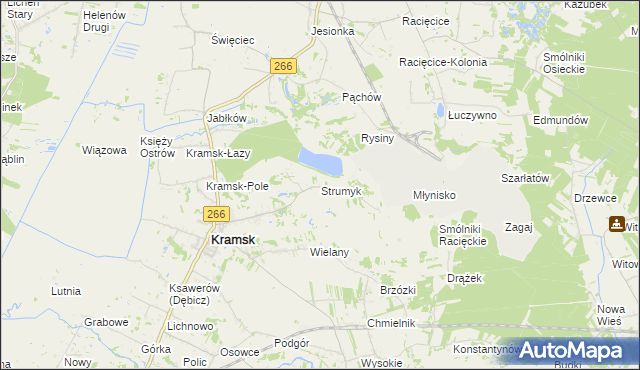 mapa Strumyk gmina Kramsk, Strumyk gmina Kramsk na mapie Targeo