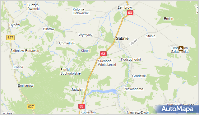 mapa Suchodół Szlachecki, Suchodół Szlachecki na mapie Targeo