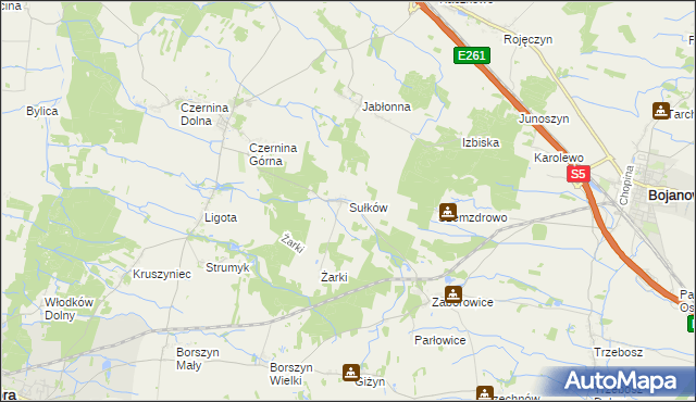 mapa Sułków gmina Góra, Sułków gmina Góra na mapie Targeo