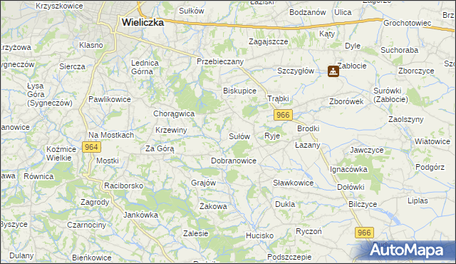mapa Sułów gmina Biskupice, Sułów gmina Biskupice na mapie Targeo