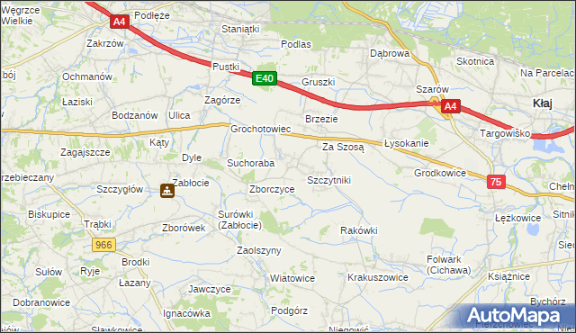 mapa Świątniki Dolne, Świątniki Dolne na mapie Targeo