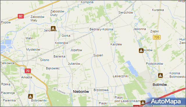 mapa Sypień, Sypień na mapie Targeo