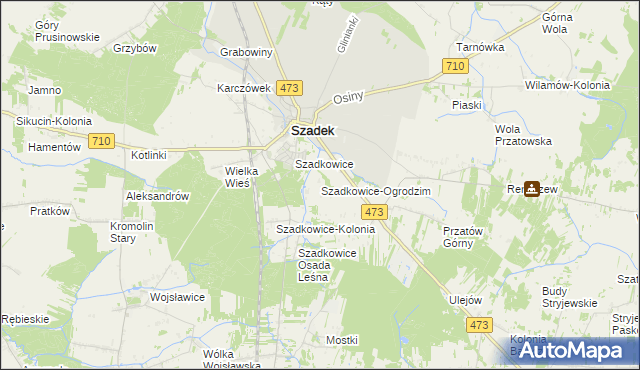 mapa Szadkowice-Ogrodzim, Szadkowice-Ogrodzim na mapie Targeo