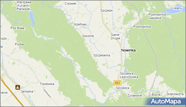 mapa Szczeberka, Szczeberka na mapie Targeo