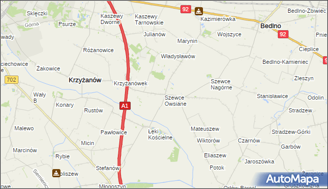 mapa Szewce Owsiane, Szewce Owsiane na mapie Targeo