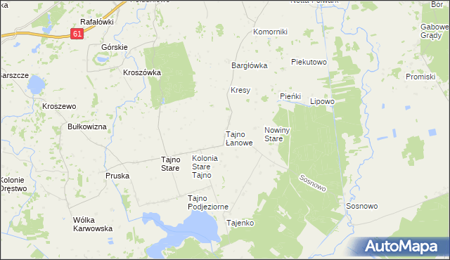 mapa Tajno Łanowe, Tajno Łanowe na mapie Targeo