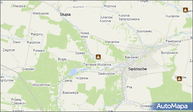 mapa Tarnawa gmina Sędziszów, Tarnawa gmina Sędziszów na mapie Targeo