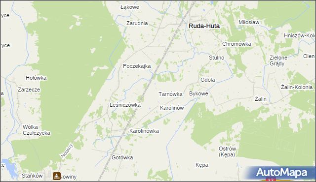 mapa Tarnówka gmina Ruda-Huta, Tarnówka gmina Ruda-Huta na mapie Targeo
