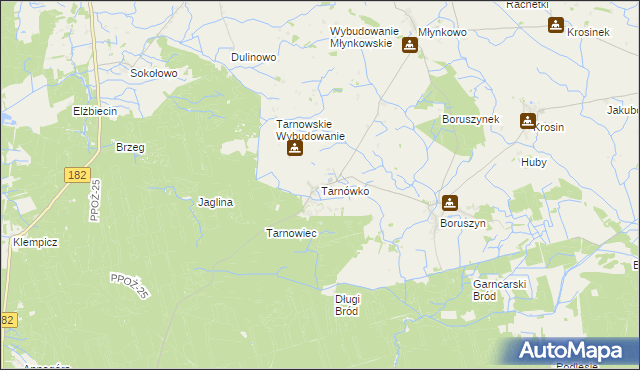 mapa Tarnówko gmina Połajewo, Tarnówko gmina Połajewo na mapie Targeo