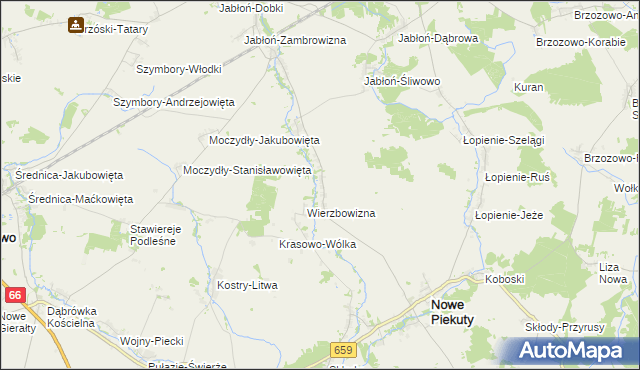 mapa Tłoczewo, Tłoczewo na mapie Targeo