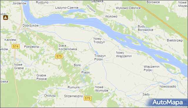 mapa Troszyn Polski, Troszyn Polski na mapie Targeo