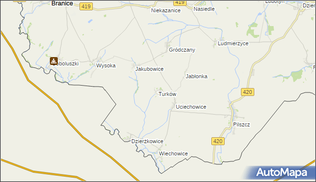 mapa Turków, Turków na mapie Targeo