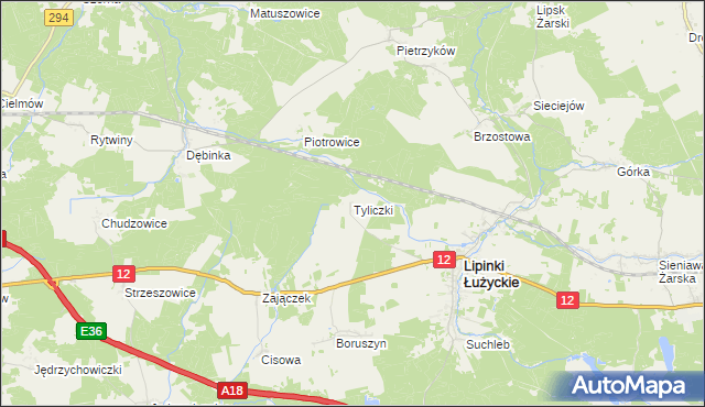 mapa Tyliczki, Tyliczki na mapie Targeo