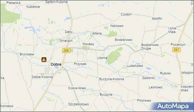 mapa Ułomie, Ułomie na mapie Targeo