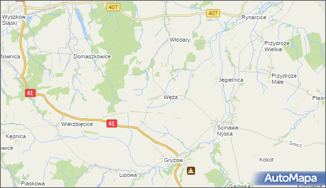 mapa Węża, Węża na mapie Targeo