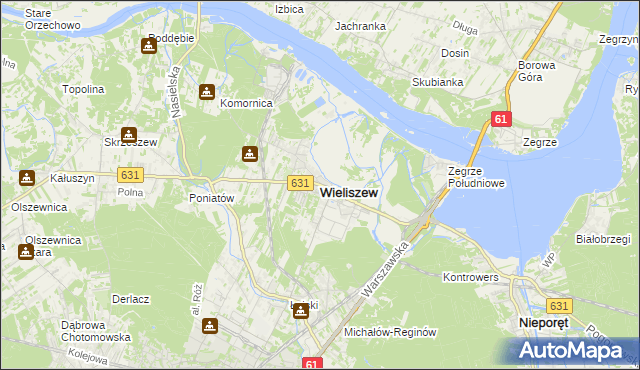 mapa Wieliszew, Wieliszew na mapie Targeo