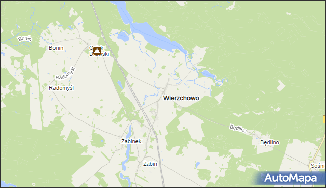 mapa Wierzchowo powiat drawski, Wierzchowo powiat drawski na mapie Targeo