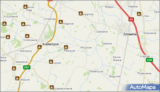 mapa Wilczków gmina Żórawina, Wilczków gmina Żórawina na mapie Targeo