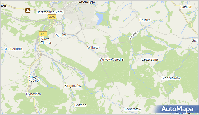 mapa Wilków-Osiedle, Wilków-Osiedle na mapie Targeo