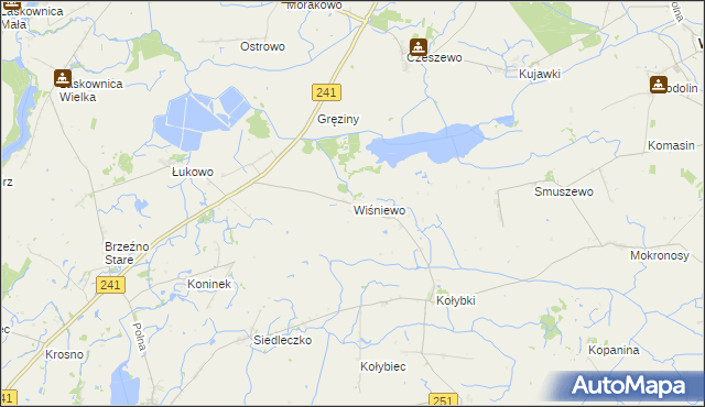 mapa Wiśniewo gmina Wągrowiec, Wiśniewo gmina Wągrowiec na mapie Targeo