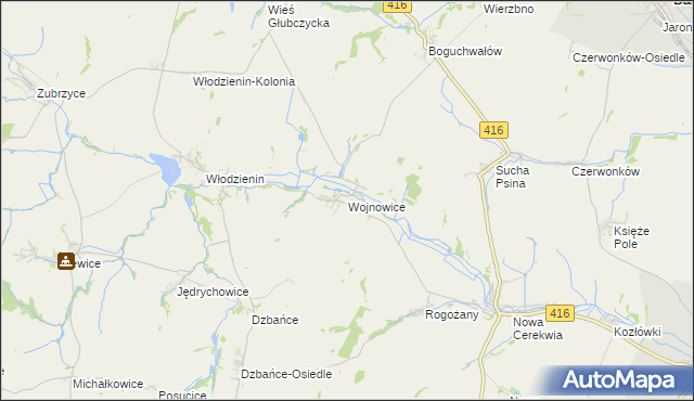 mapa Wojnowice gmina Kietrz, Wojnowice gmina Kietrz na mapie Targeo
