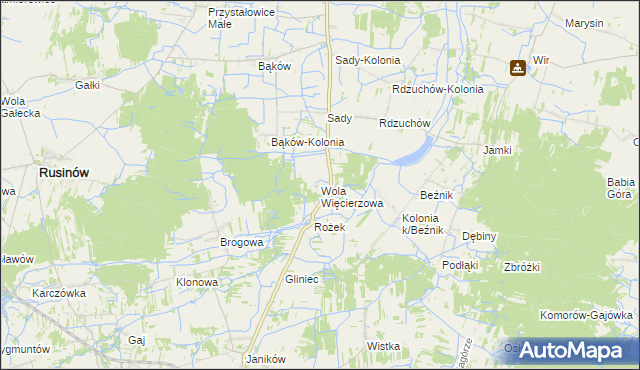 mapa Wola Więcierzowa, Wola Więcierzowa na mapie Targeo