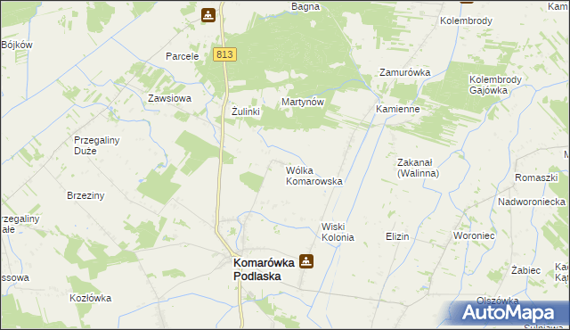 mapa Wólka Komarowska, Wólka Komarowska na mapie Targeo