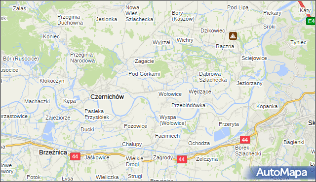 mapa Wołowice, Wołowice na mapie Targeo