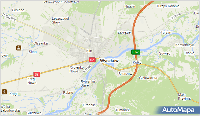 mapa Wyszków, Wyszków na mapie Targeo