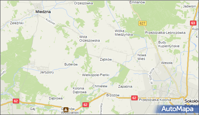 mapa Ząbków, Ząbków na mapie Targeo