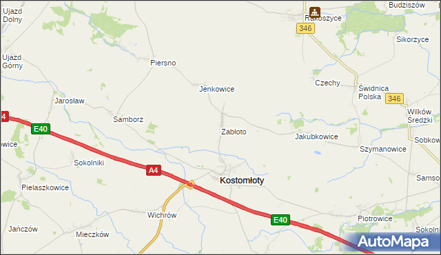 mapa Zabłoto, Zabłoto na mapie Targeo