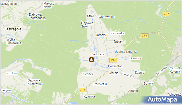 mapa Zadobrze gmina Pionki, Zadobrze gmina Pionki na mapie Targeo