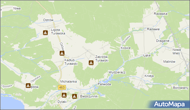 mapa Zakrzów Turawski, Zakrzów Turawski na mapie Targeo