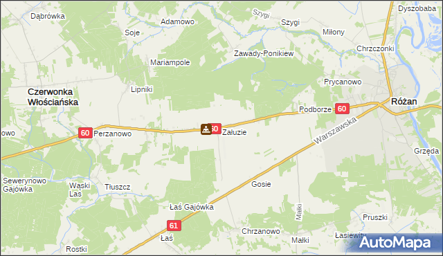 mapa Załuzie, Załuzie na mapie Targeo