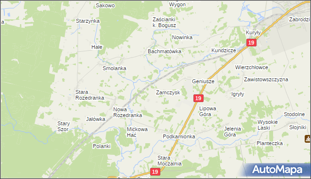 mapa Zamczysk gmina Sokółka, Zamczysk gmina Sokółka na mapie Targeo