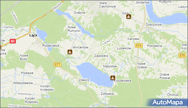 mapa Zaździerz, Zaździerz na mapie Targeo