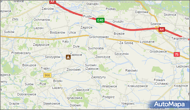 mapa Zborczyce, Zborczyce na mapie Targeo
