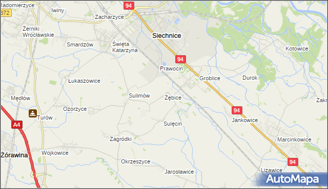 mapa Zębice, Zębice na mapie Targeo