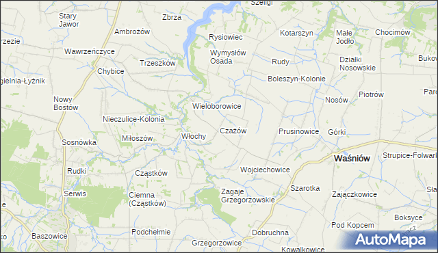 mapa Czażów, Czażów na mapie Targeo