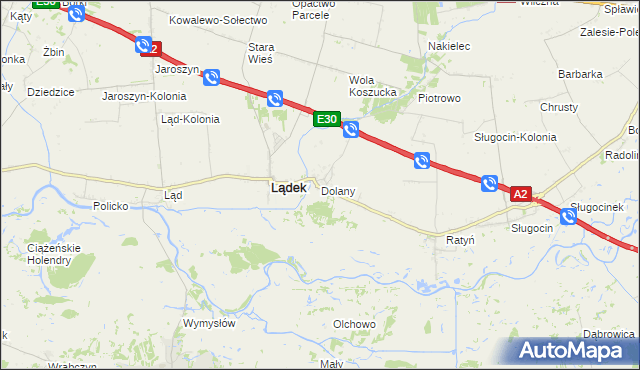 mapa Dolany gmina Lądek, Dolany gmina Lądek na mapie Targeo