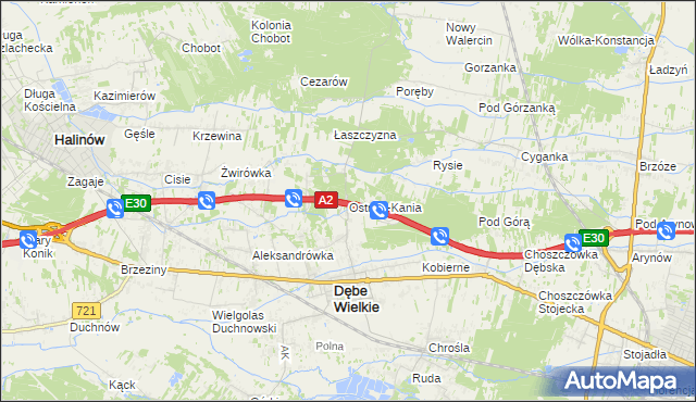 mapa Ostrów-Kania, Ostrów-Kania na mapie Targeo