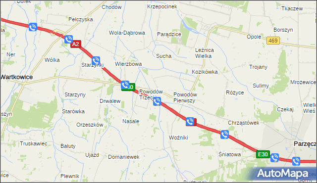 mapa Powodów Drugi, Powodów Drugi na mapie Targeo