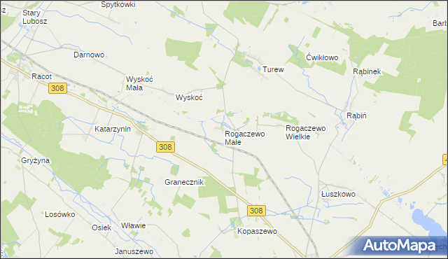 mapa Rogaczewo Małe, Rogaczewo Małe na mapie Targeo