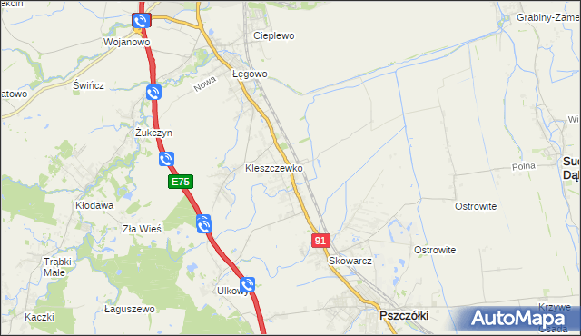 mapa Różyny, Różyny na mapie Targeo