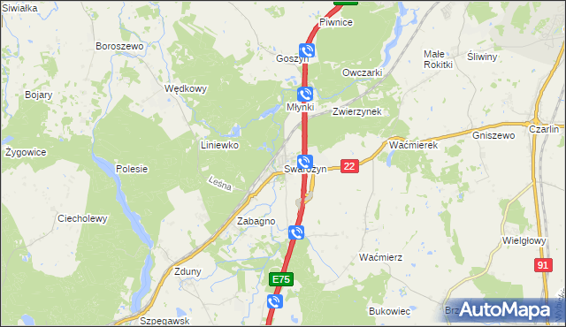 mapa Swarożyn, Swarożyn na mapie Targeo