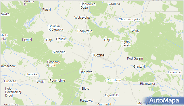 mapa Tuczna, Tuczna na mapie Targeo