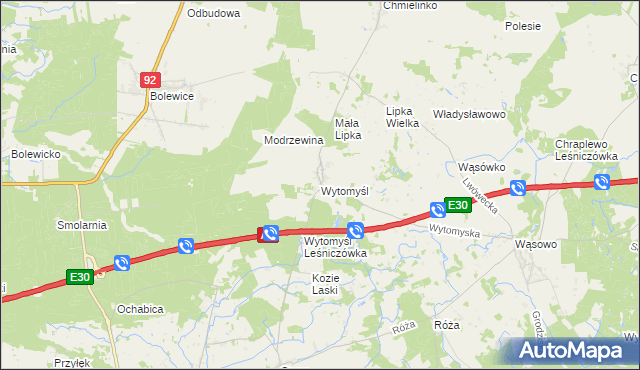 mapa Wytomyśl, Wytomyśl na mapie Targeo