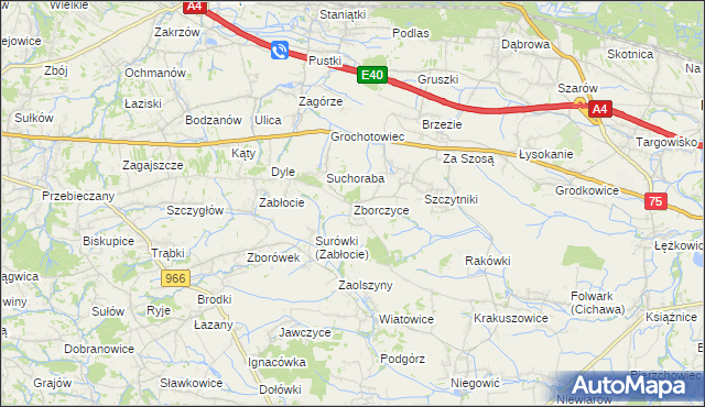 mapa Zborczyce, Zborczyce na mapie Targeo